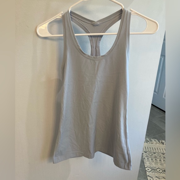 EUC Lululemon Cool Racerback II Heathered ice milk - Picture 3 of 5